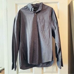 Men's Gray-Blue Button-Down Shirt